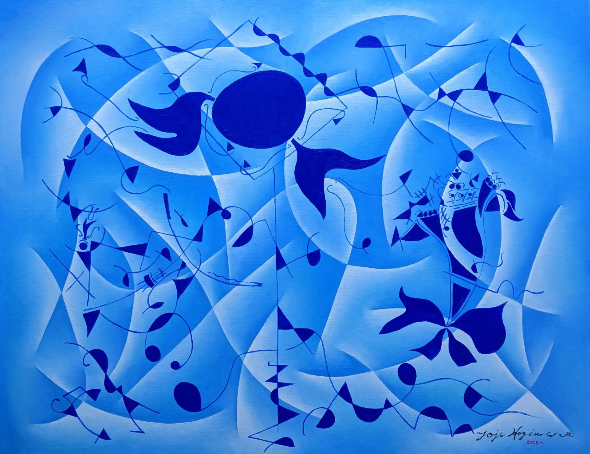 宇宙・人間・生命」を描き出す 画家・萩原譲治‟夏の絵画展” 太陽